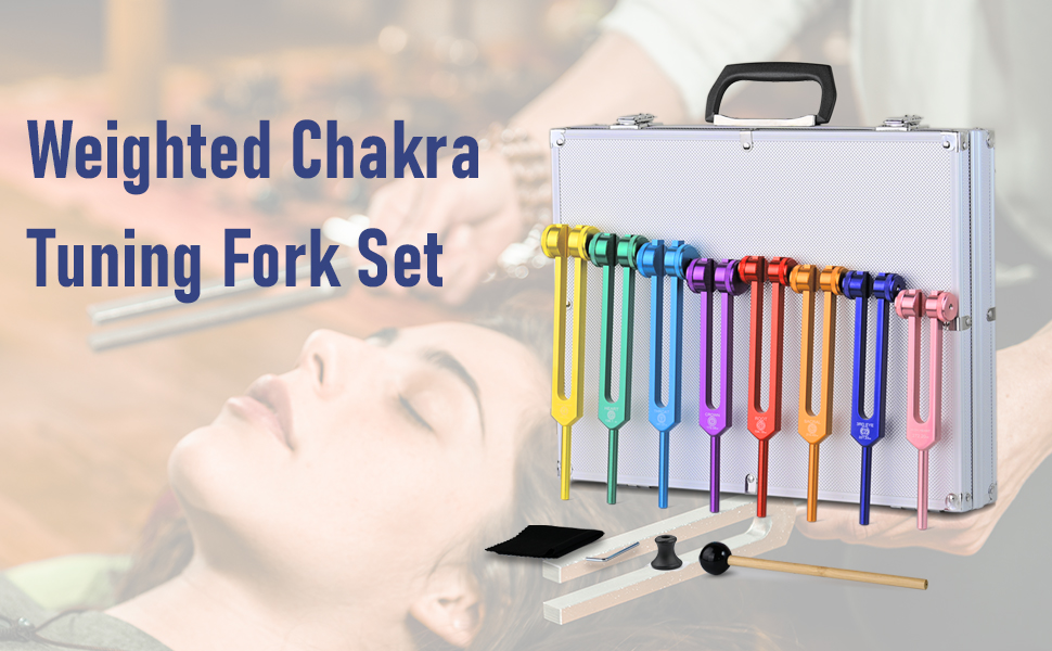 BYZVUN Chakra Tuning Forks for Healing, 7 Chakra and 1 Soul
