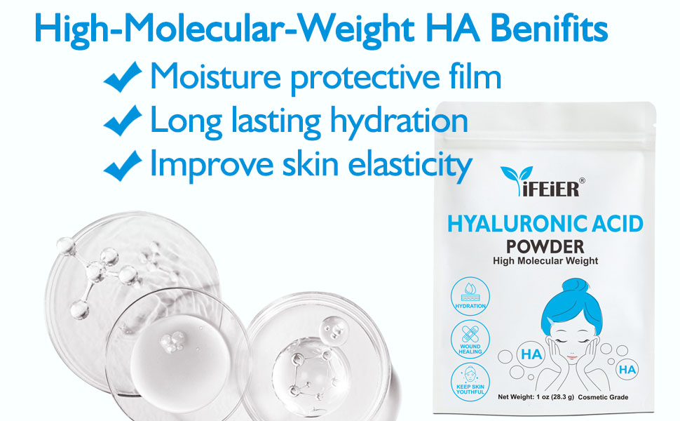 Hyaluronic Acid Powder, Cosmetic Grade High Molecular Weight Hyaluronic Acid Powder For Skin or face