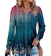 Angerella Long Sleeve Shirts for Women Comfy V Neck Fall Tops Dressy Casual Blouses Trendy Tunic ...