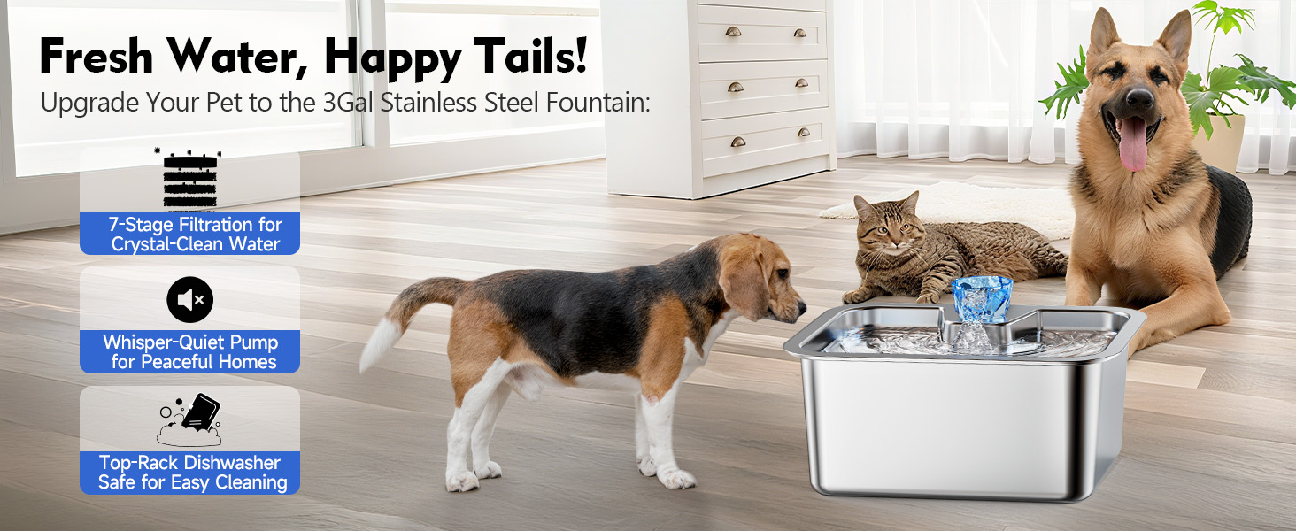 PETDOTT Dog Water Fountain for Large Dogs