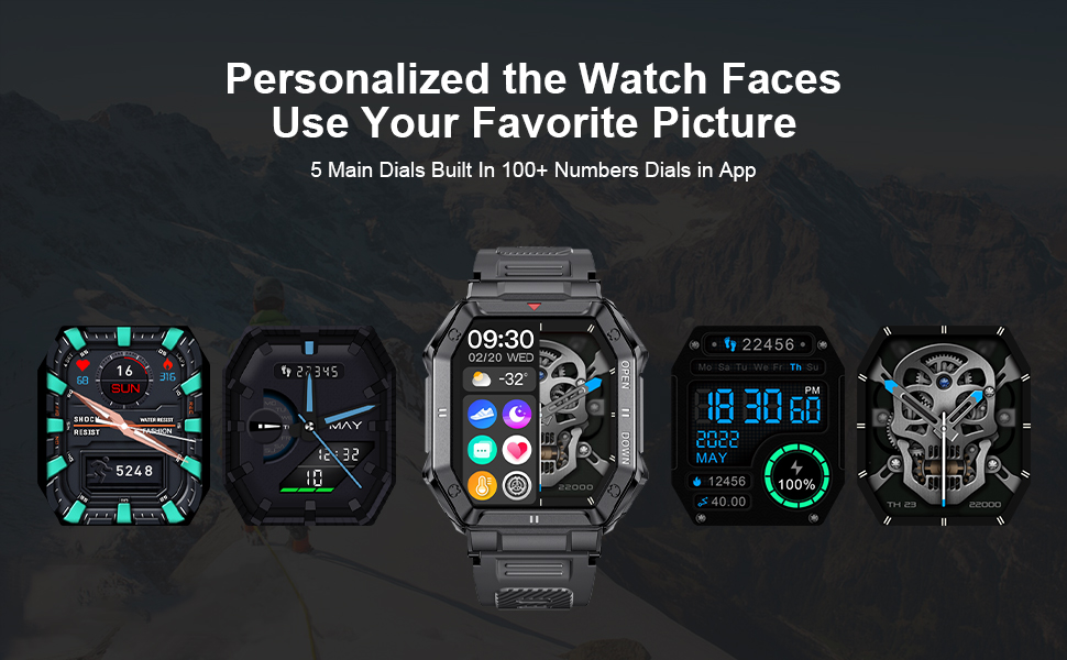 LIGE Military Smart Watches for Men,5ATM Waterproof Outdoors Tactics