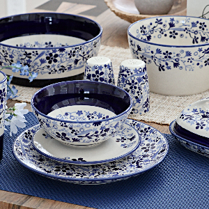 blue and white
