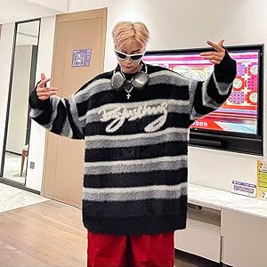 Amazon | [NEZIH] メンズ ニットセーター クルーネック ゆったり