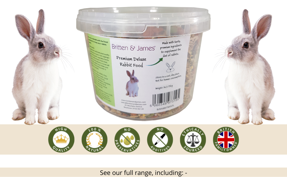 Premium Deluxe Rabbit Food Mix by Britten & James (1.75kg). A