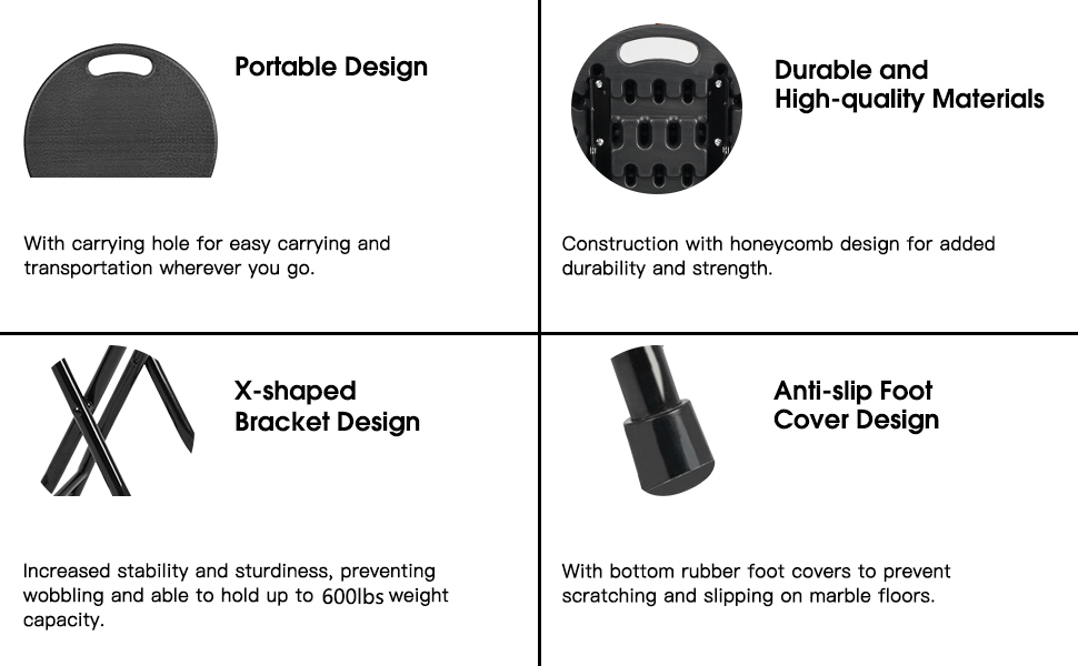 COOZMENT Folding Stool with Handle, Folding Chair,Folding