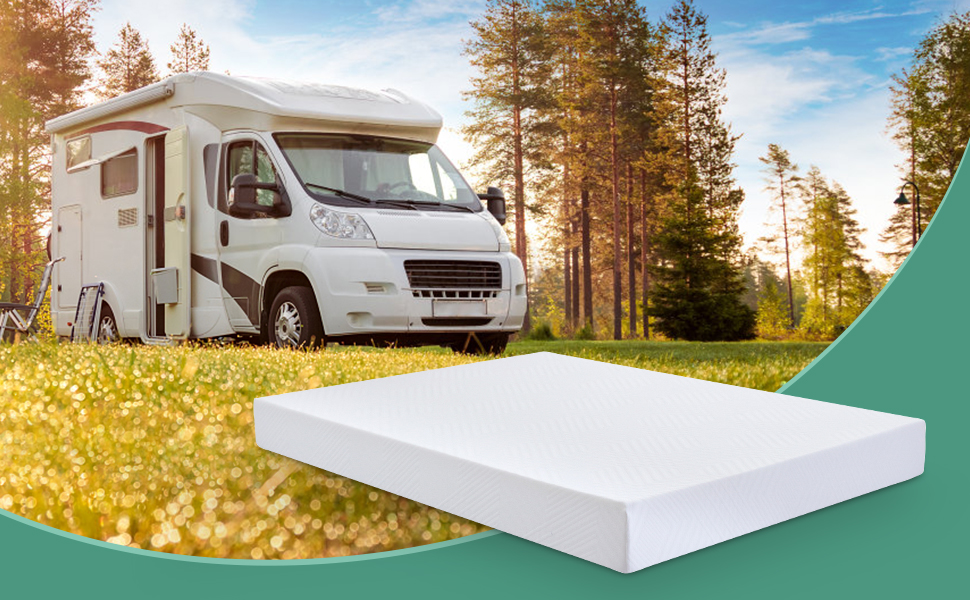 Opoiar RV Mattress 8" Short Queen,Green Tea Medium Firm