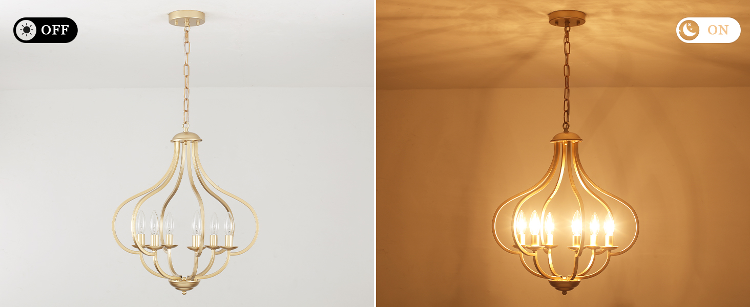 Gold Farmhouse Chandelier