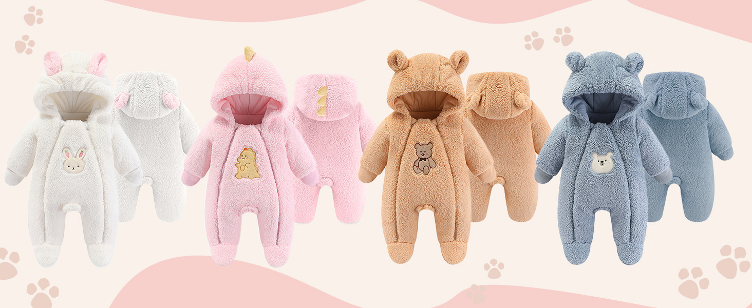 Baby Snowsuit Hooded Romper Winter Outfits