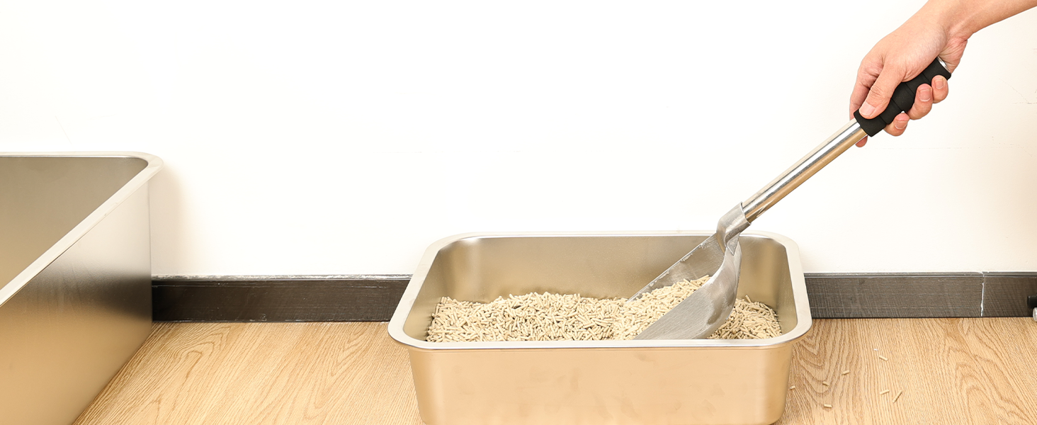 Yangbaga Metal Cat Litter Scoop with Deep Shovel&Long