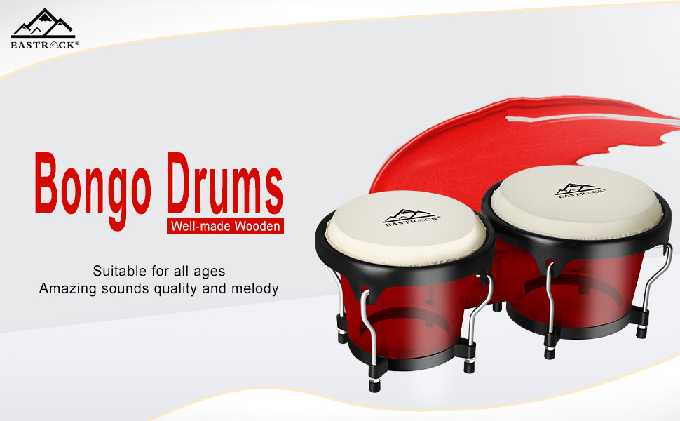 EastRock Bongo Drums 6” and 7” Set for Kids Adults