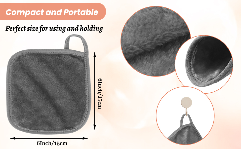 HealAge 15 Pack Makeup Remover Cloth 6x6Inch, Ultra Soft