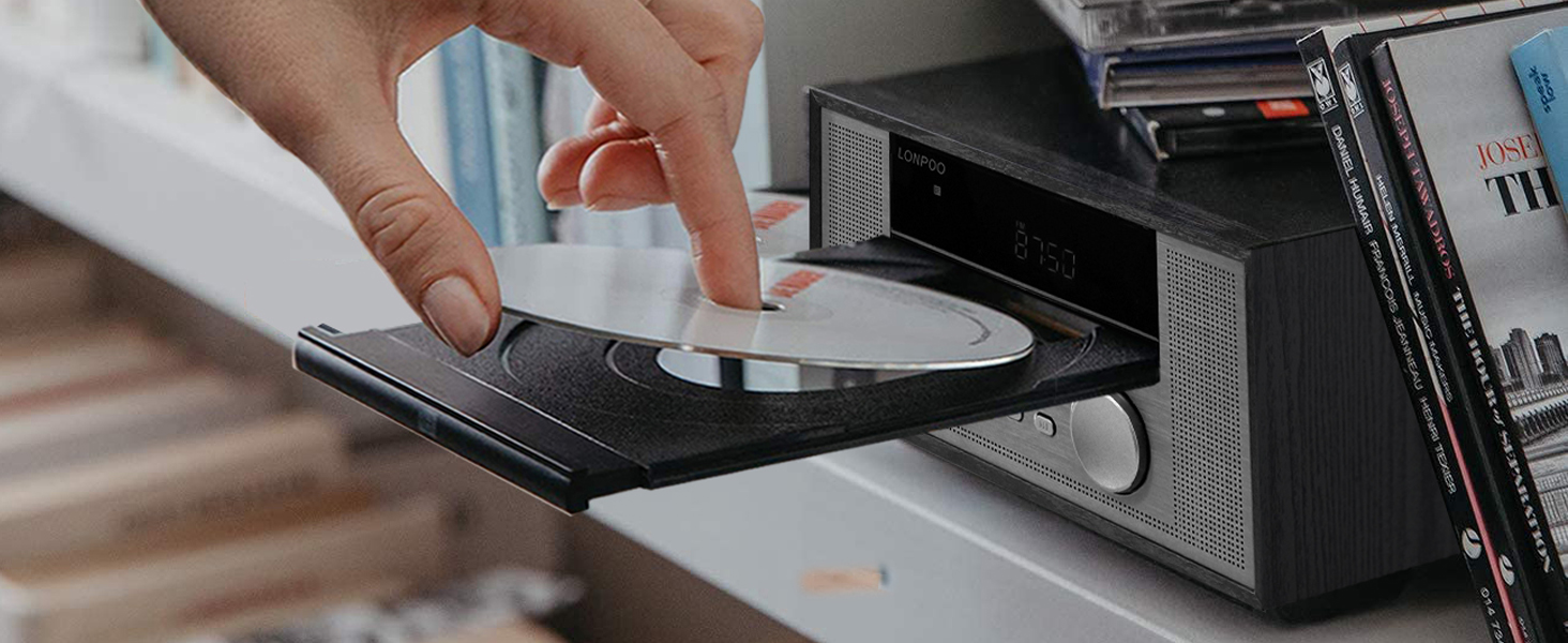 Micro Stereo System for Home, 100W HiFi Bookshelf Speskers System (CD