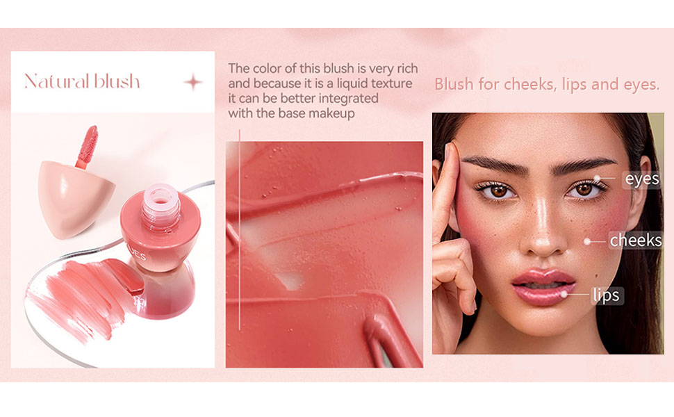Matte liquid blush, smooth creamy texture blush, Breathable Feel, Sheer Flush Of Color,