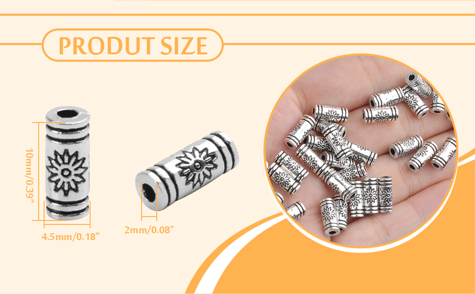tube beads metal