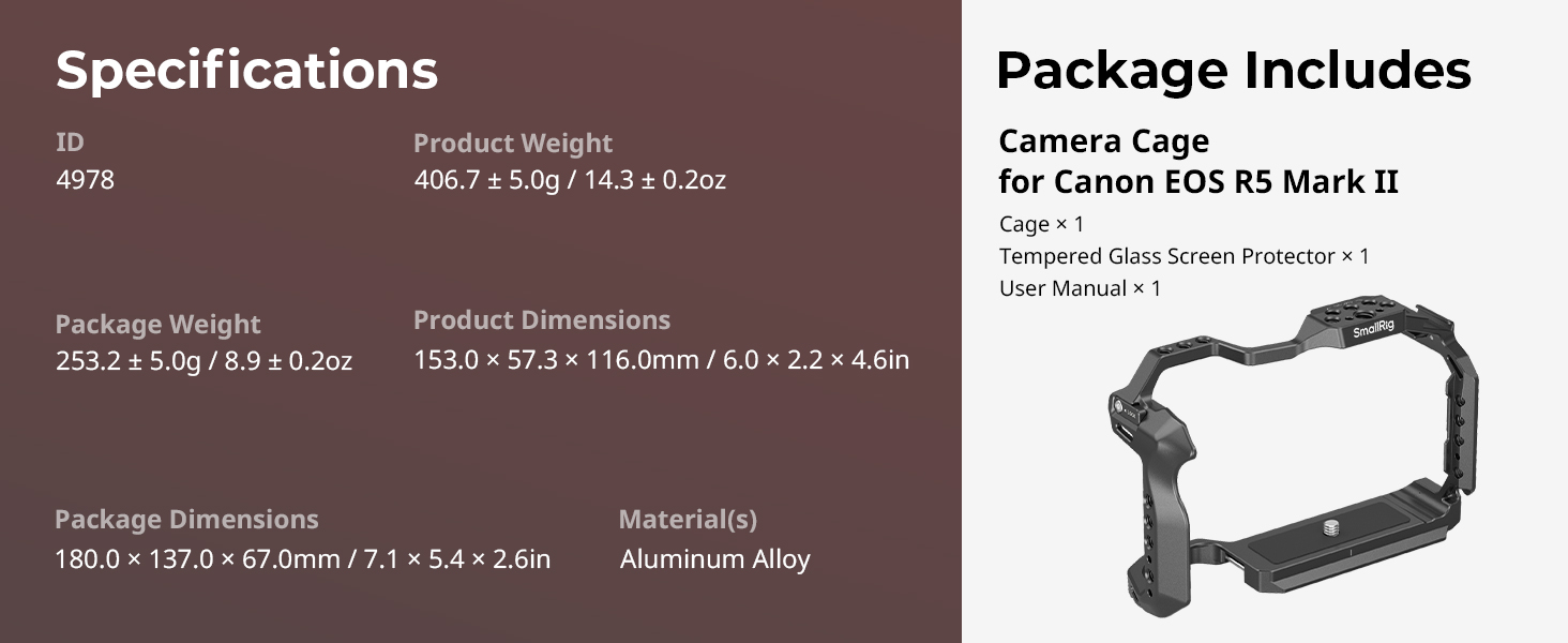 SMALLRIG R5 II Cage for Canon R5 Mark II, Aluminum Alloy
