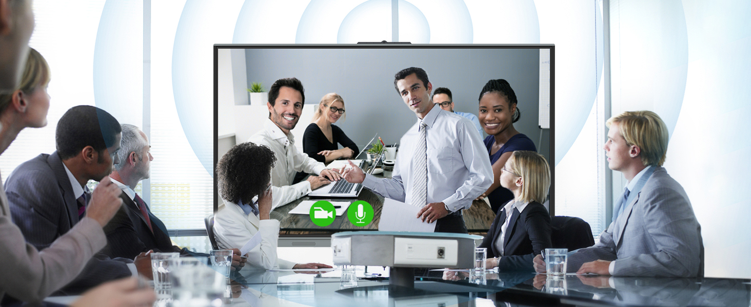 Teams from different locations are holding a remote meeting via smart boards to discuss workflow