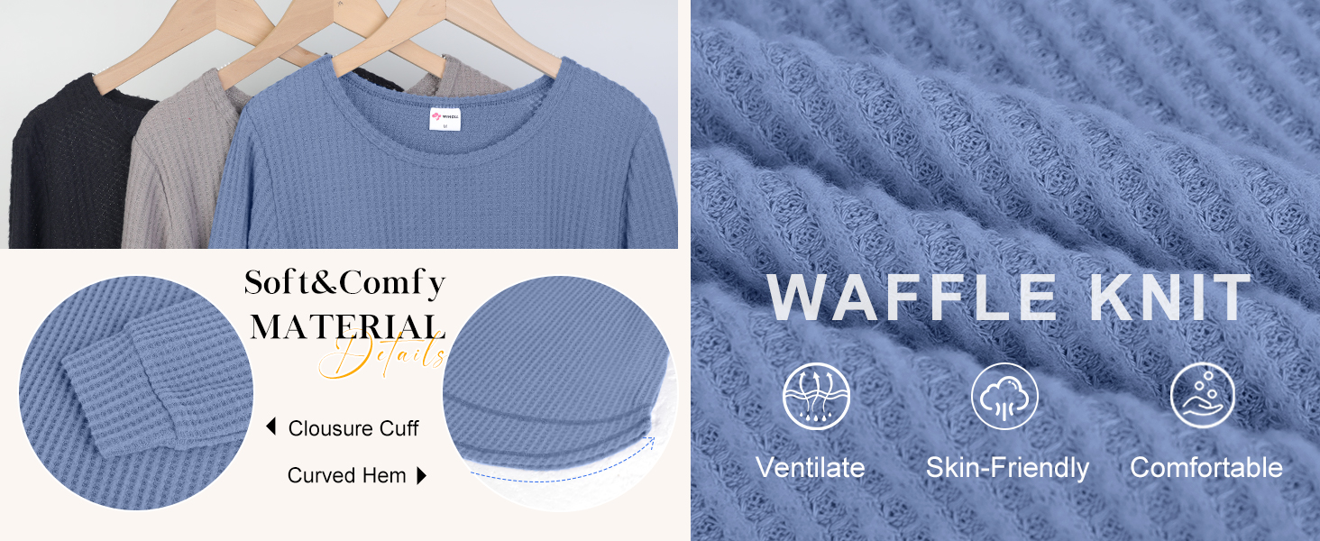 waffle knit womens tops