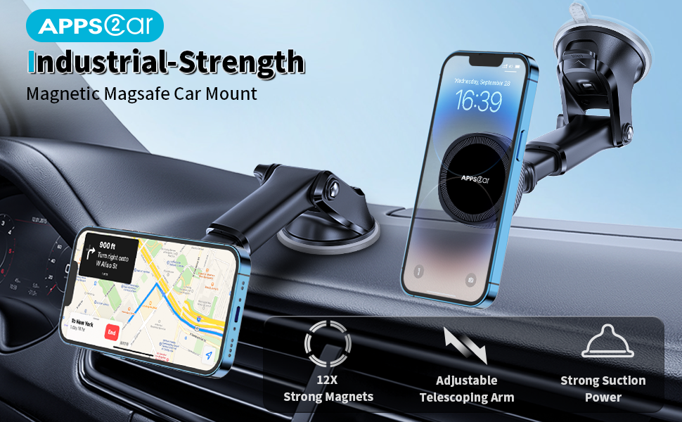 APPS2Car Compatible for MagSafe Car Mount, Phone