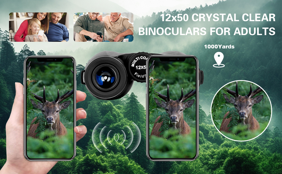 Waterproof HD Binoculars Telescope with Low Light Night Vision