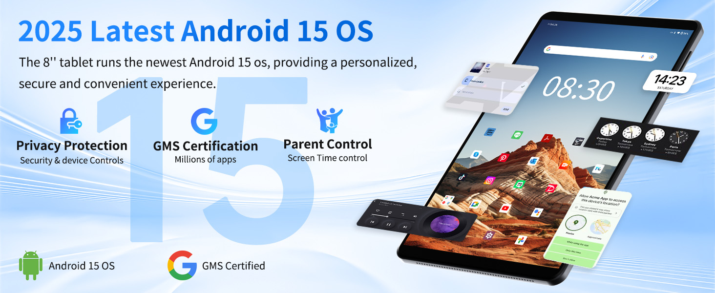 Android 15 Tablet Android 14 Tablet 8 inch tablet