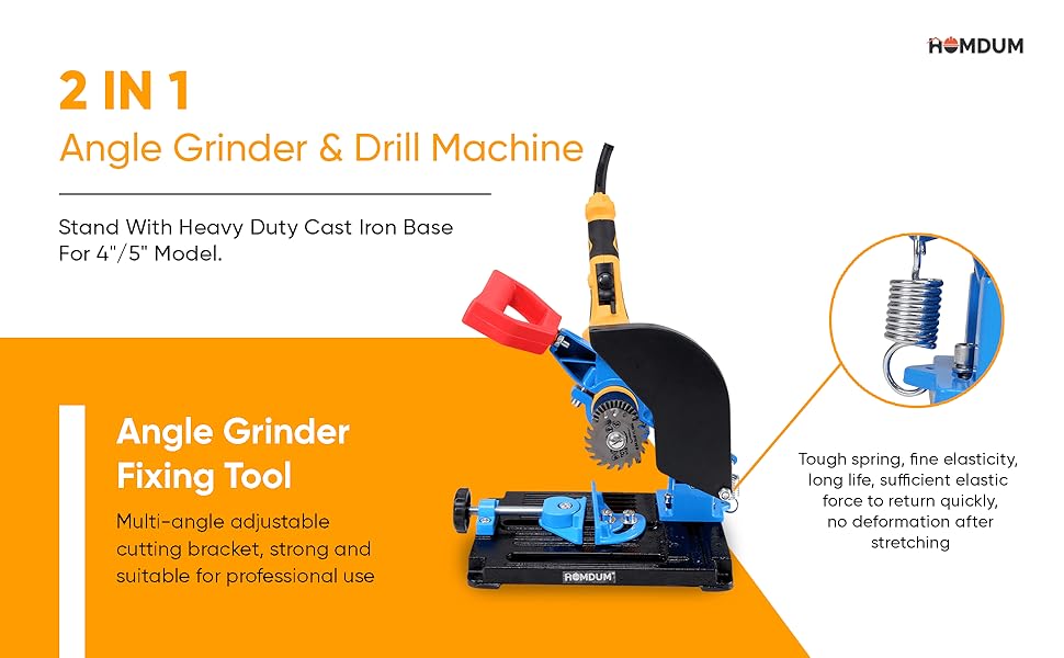 Homdum 2 IN1 Angle Grinder and Drill Machine Stand With Heavy Duty Cast Iron Base For 4 inch