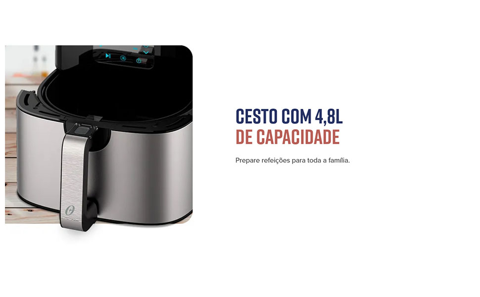Fritadeira Ultra Digital 2 em 1 Inox 4,8L Oster com Painel Touch