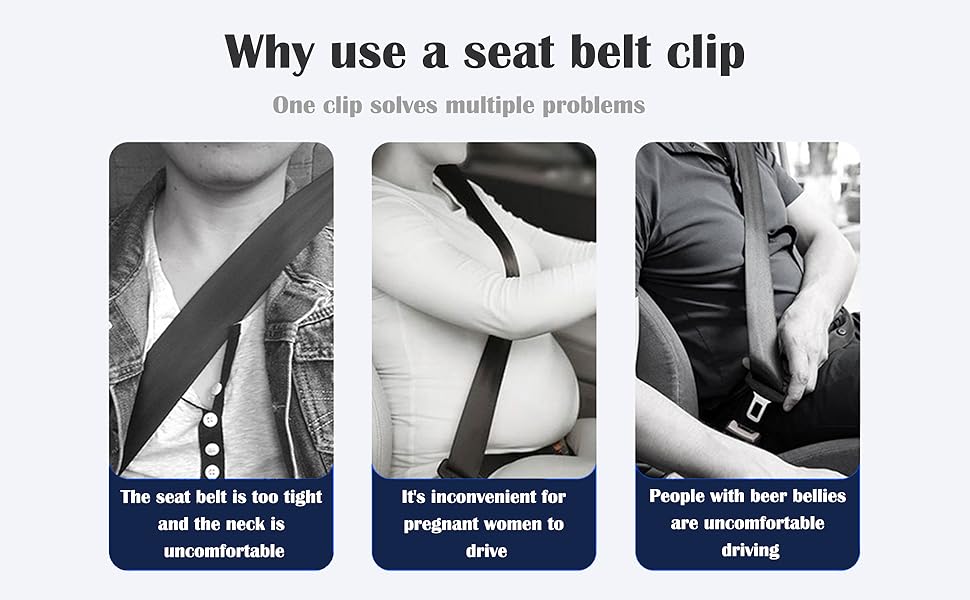 4PCS Car Seat Belt Adjuster for Adults Seatbelt Shoulder Neck Comfort Adjuster Clips