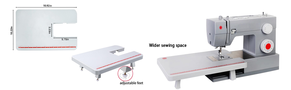 Wider sewing space