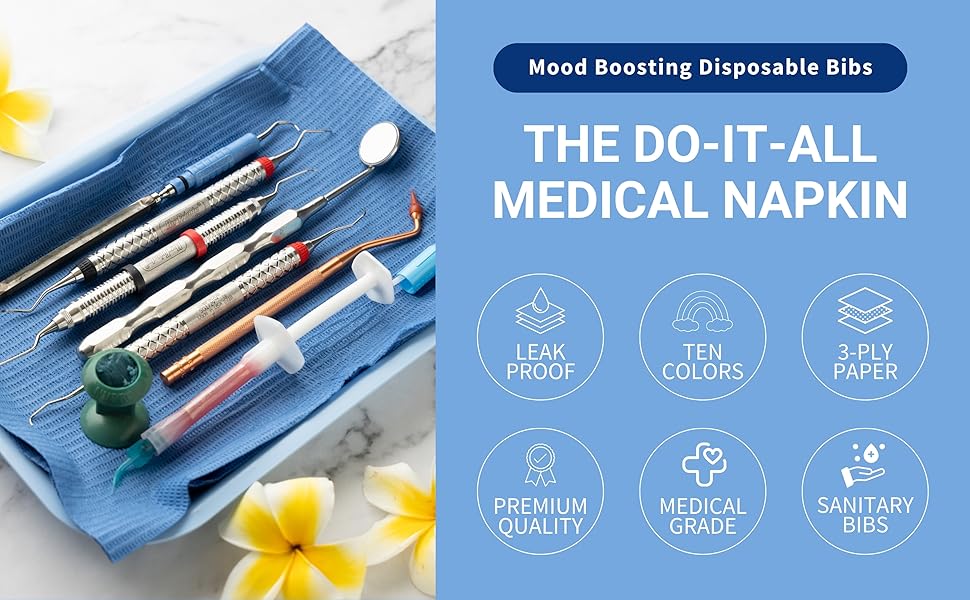High-quality dental napkin featuring a durable design. The do it all napkin for professionals.