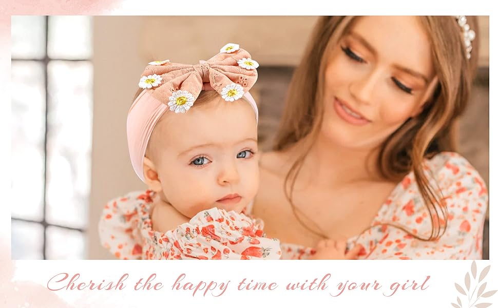 Daisy Big Bow Headbands for baby girls