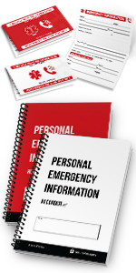 Personal Emergency Information Recorder with Emergency Information Wallet Cards - 2 Pack