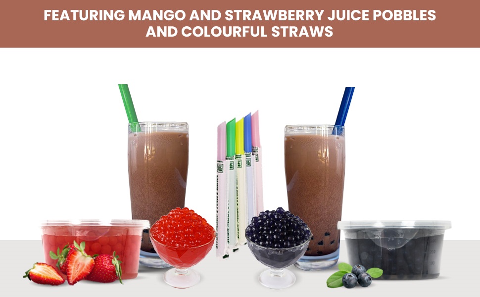 Chocolate Bubble Tea powder and juice pobbles Kit