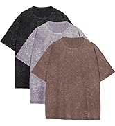 Men's Oversized T Shirts Summer Vintage Tees Acid Washed Short Sleeve Casual Tops