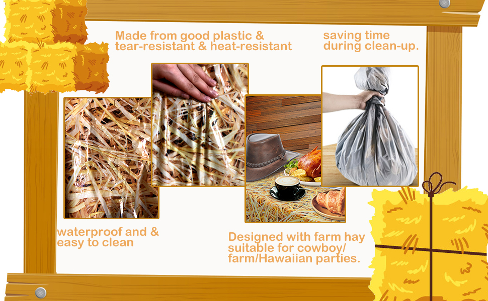 LANMANUO 3PCS Straw Tablecover Hay Bales for Decoration
