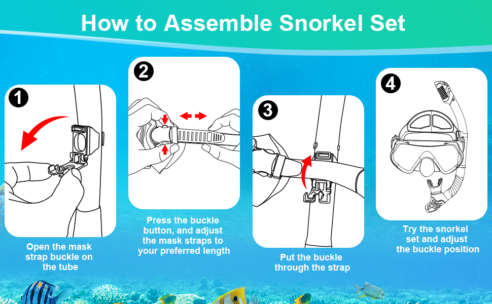 Snorkeling Gear for Adults, ZIPOUTE PRO Snorkel Mask Adult