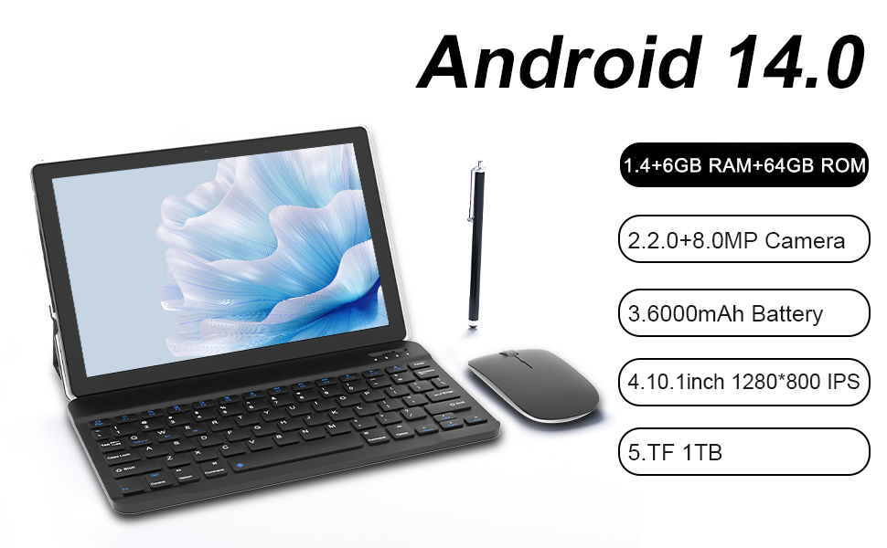 PEICHENG Android13タブレット 6GB+128GB PEICHENG Android 13.0 Tablet - 10.1 Inch 2 in 1 Device