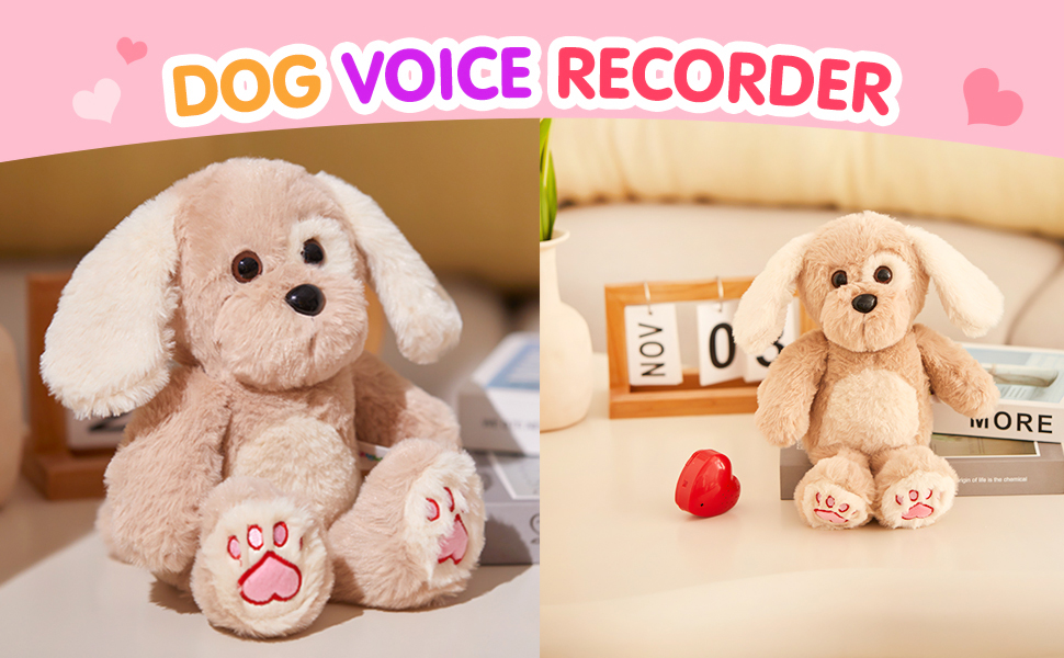 CozyWorld Heartbeat Puppy Recordable Dog Stuffed Animals 30