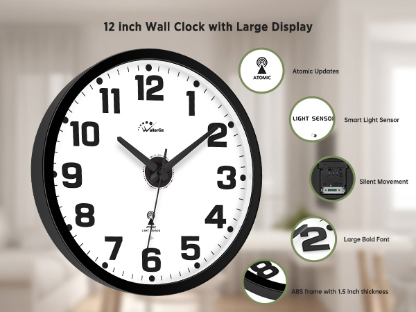 Amazon.com: WallarGe Atomic Wall Clock with Night Light