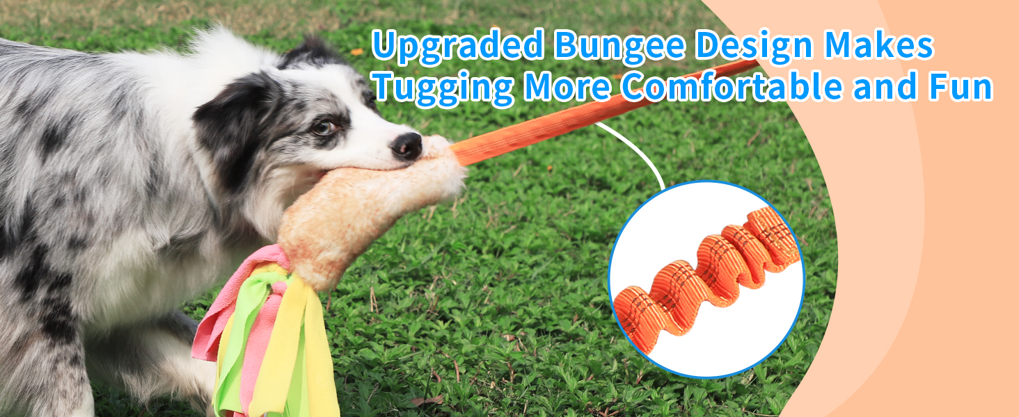 Bungee Tug of War Rope Toys with Squeaky Sound