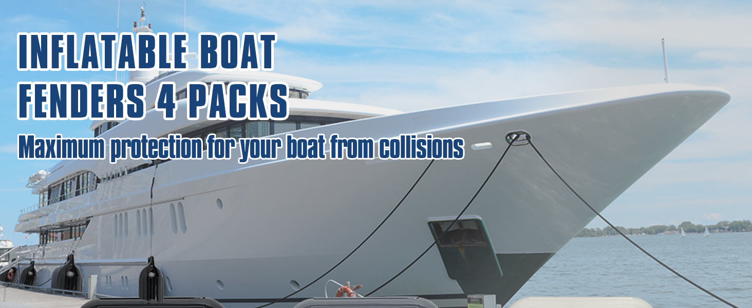 INFLATABLE BOAT FENDERS 4 PACKS Maximum protection for your boat from collisions