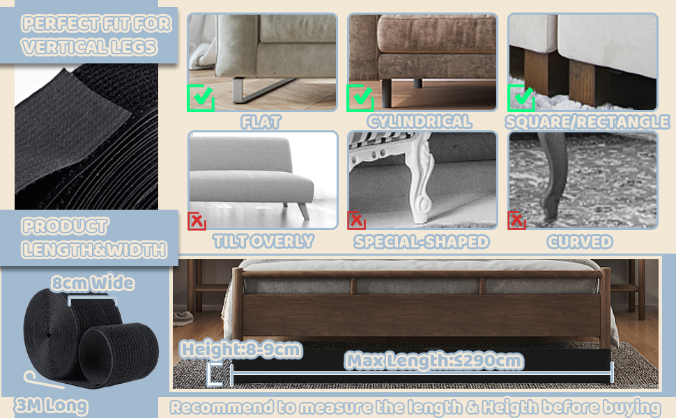 STAY GENT Toy Blocker for Under Couch and Under Bed, 11cm x 3m Under