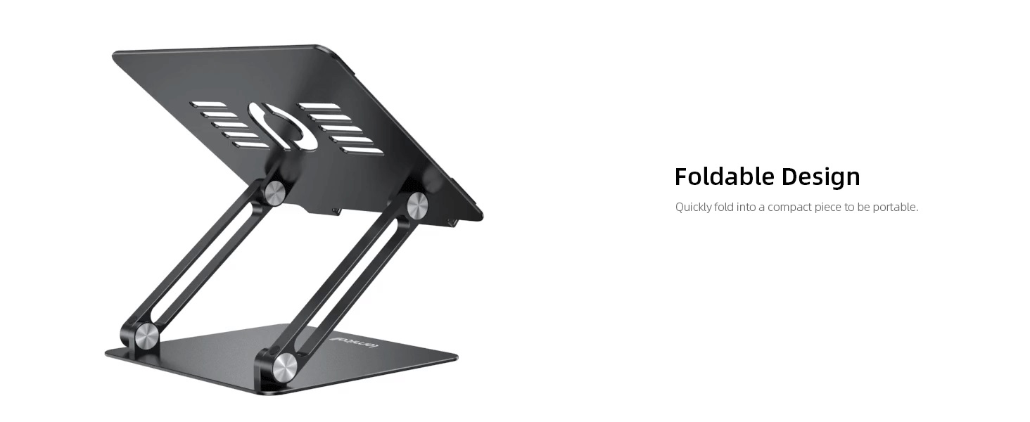 Lamicall Adjustable Laptop Stand, Portable Laptop Riser, Aluminum Laptop Stand for Desk Foldable