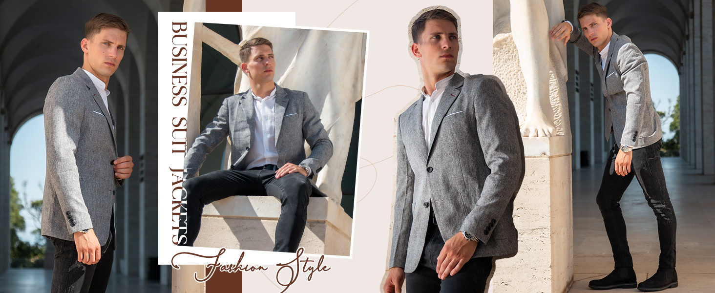 Herren Sakko Anzugjacke Slim Fit Freizeit Sportlich Blazer