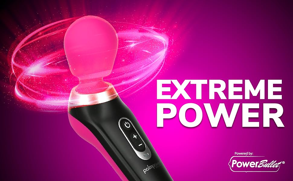 PalmPower Extreme Rechargeable Massager, Vibrating Wand with 7 Functions, Powerful PowerBullet
