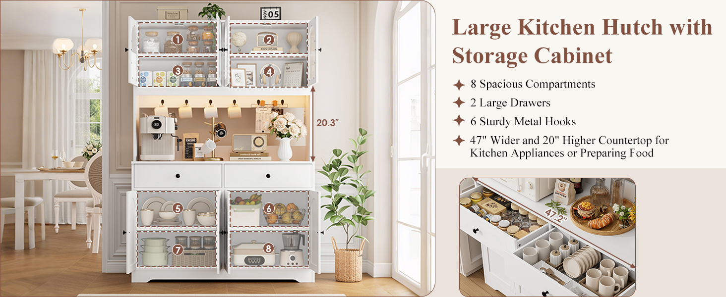 hutch cabinet with storage