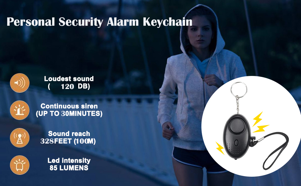 Aicosineg 2Pcs Safe Sound Personal Alarm 120DB Personal