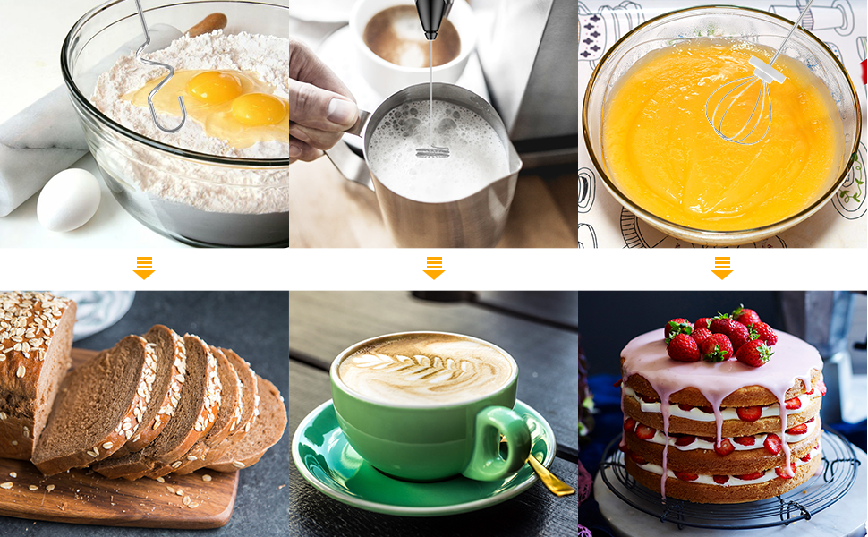 Milk Frother, Handheld Electric Egg Whisk USB Rechargeable