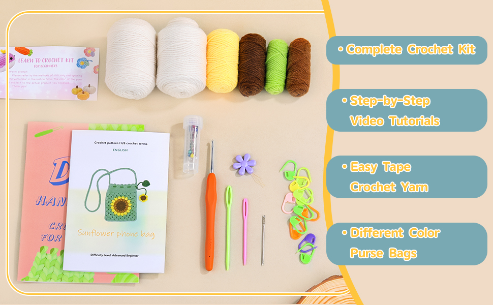 Crochet Kit for Beginners Small Purse Bag
