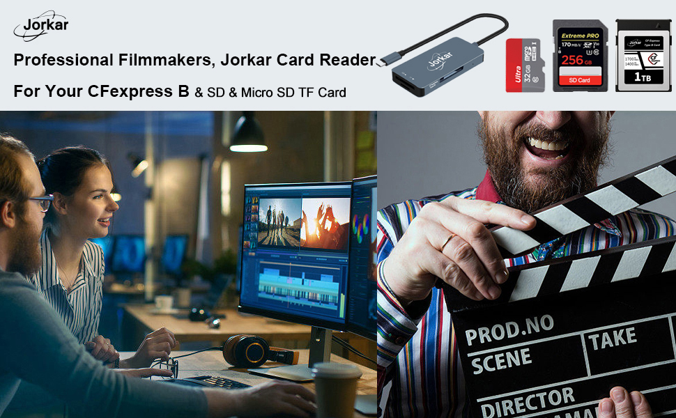 Jorkar CFexpress Type B Card Reader USBC 3.2, 3 in 1 Type