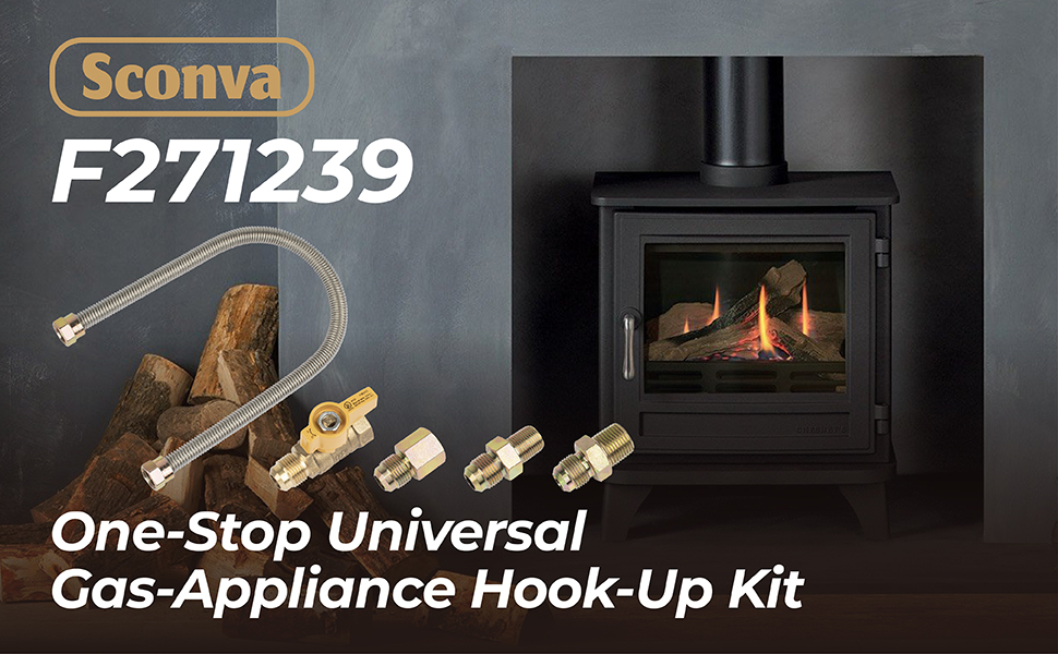 F271239 Gas Appliance Hook Up Kit, 22" Propane Heater Hook Up Kit with